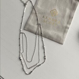 Kendra Scott Multi-Layered Silver Station Necklace